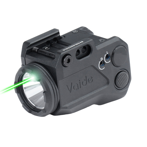 Vaide - Tactical Weapon LED Flashlight with Laser Compact Scrapper Combo - 500 lm - Black - VAPLL-G01