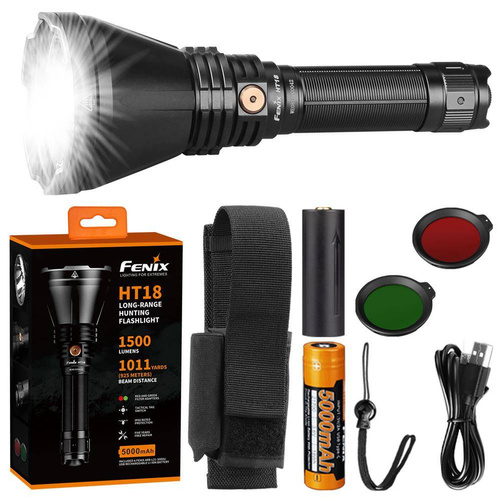 Fenix - LED Flashlight -1500 Lumen - 5000 mAh - 21700 Battery - HT18