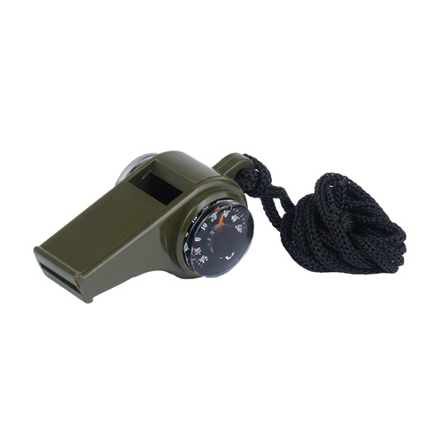 Mil-Tec - Survival Whistle - Compass - Thermometer - Green - 16327000