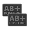 Helikon - PVC Patch - Blood Type - AB+ POS - Black - 2 pcs