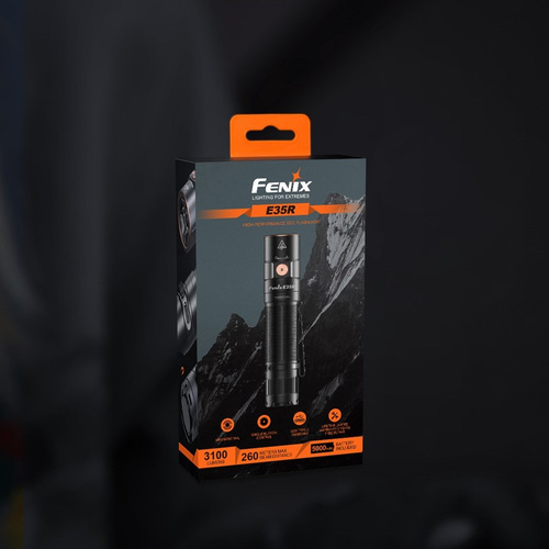 Fenix - LED Flashlight E35 v3 With USB-C - 3100 lm - 5000 mAh - Black - E35RLSBK