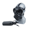 Military gas mask OM-90 with a water bottle