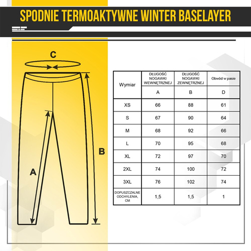 M-Tac - Thermoactive Leggings Winter Baselayer - Black - 70021002