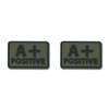 Helikon - PVC Patch - Blood Type - A+ POS - Olive Green - 2pcs