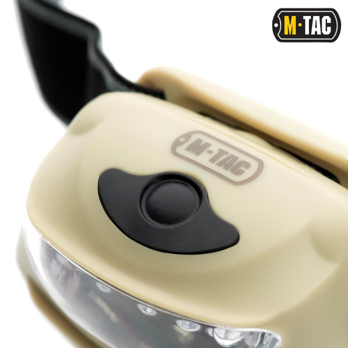 M-Tac - Head Flashlight LED 4+1 - 18 lm - AAA - Khaki - MTC-HL-022-KH