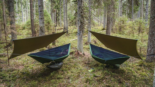 Lesovik - Hiking Hammock DRAKA with Mosquito Net and Suspension SNEKA - Treetop Green