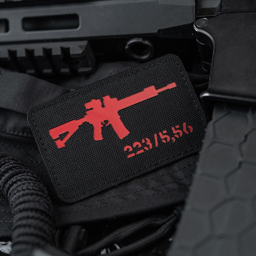 M-Tac - AR-15 223/5.56 Laser Cut Patch - Black/Red - 51111233