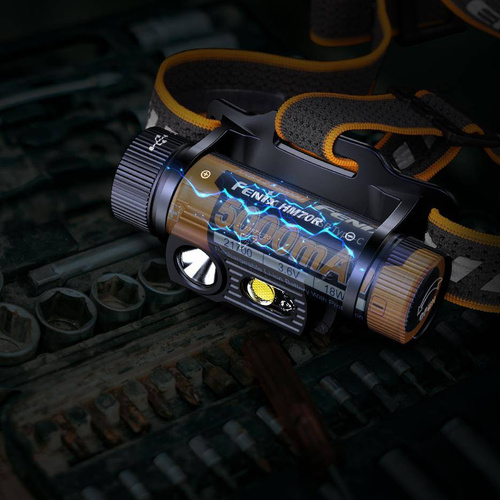 Fenix - LED Headlamp with 5000 mAh Rechargeable Battery - 1600 Lumen - HM70R