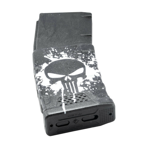 MFT - Polymer Magazine Extreme Duty Punisher Skull for AR-15 / M4 - 5,56 x 45 mm/.223 - 30 Rounds - Black - EXDPM556D-PSS-WH