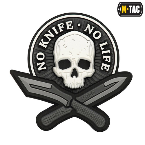M-Tac - No Knife - No Life 3D PVC Patch - Black / White - 51128236