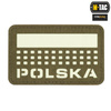 M-Tac - Patch with Flag and Inscription Poland - Laser Cut - Pixels/Rectangle - Ranger Green / Fluo - 51007223