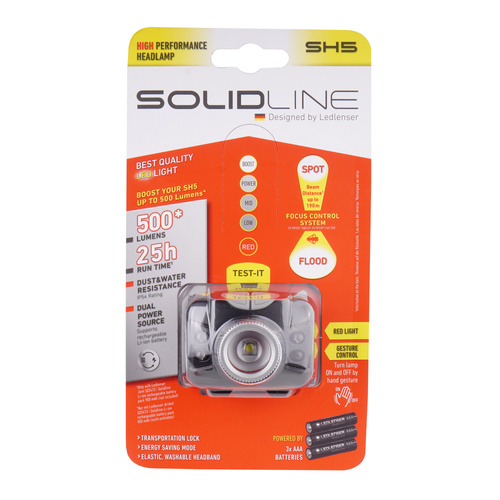 Ledlenser - SH5 Solidline Headlamp - 350 lm - Black - 502205