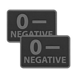 Helikon - PVC Patch - Blood Type - 0- NEG - Black - 2 pcs