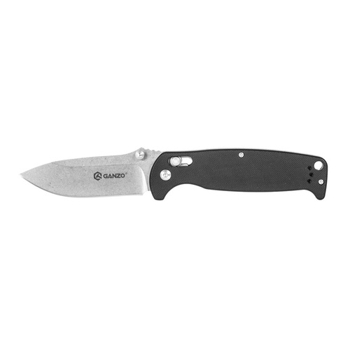 Ganzo - G7412 EDC Folding Knife with Whistle - G-Lock - Black - G7412-BK-WS