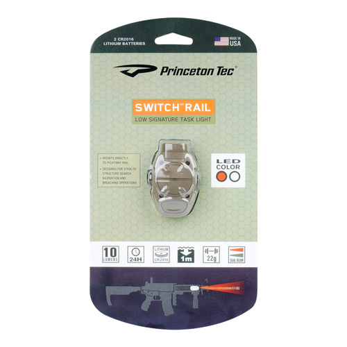 Princeton Tec - Switch Rail Tactical Flashlight - 10 lm - Tan - SR-1-TAN