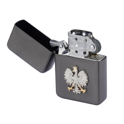 Tasman - Petrol Lighter - Eagle - Black Nickel Brushed - Q310220