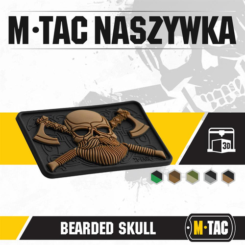 M-Tac - 3D Patch - Bearded Skull - Black / Coyote - 51113205