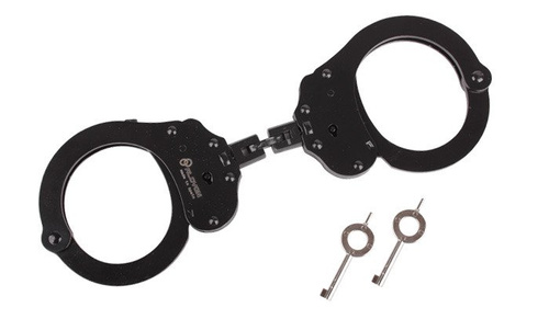 Alcyon - Steel handcuffs with loop - Double lock - Black - 5230-B