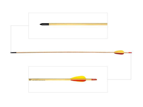 Poe Lang - Wooden Arrow - 29" - Sharp Disc Tip - 5 pcs - D-002A-B3
