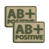 Helikon - PVC Patch - Blood Type - AB+ POS - Khaki - 2 pcs