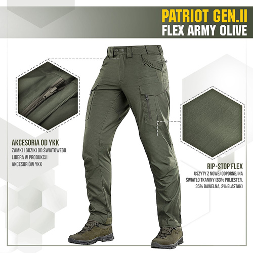 M-Tac - Tactical Pants Patriot Gen II Flex - Army Olive - 20056862