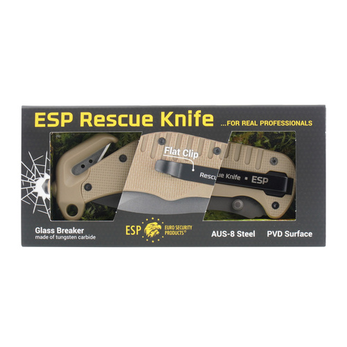 ESP - Rescue Knife - Combo Blade - Khaki - RKK-01-S KH
