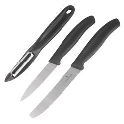 Victorinox - Kitchen Knife Set with Peeler Swiss Classic - 3 Pieces - Black - 6.7113.31