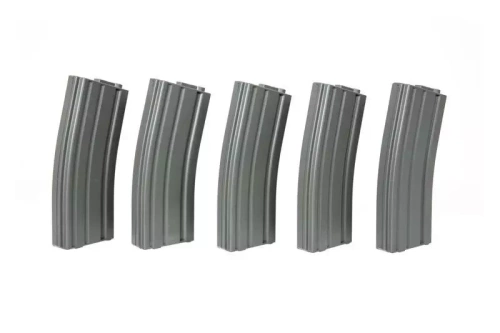 Specna Arms - Mid-cap Magazine Set for M4/M16 Replicas - 5 pcs. - 140 rounds - Gray - SPE-05-025499