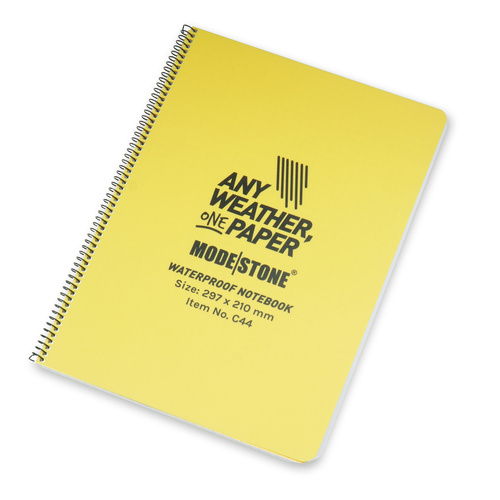Modestone - Waterproof Notebook - 210 x 297 mm - 50 Sheets - Yellow - C44