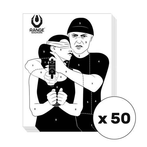 Range Solutions - Hostage Shooting Targets - 50pcs. - 700x500 mm - White - RAN-14-025567