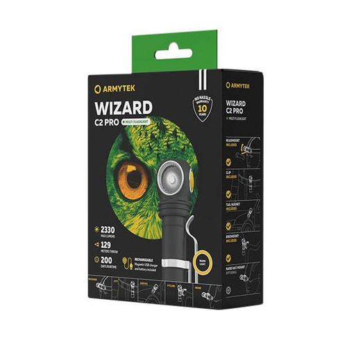 Armytek - Headlamp Wizard C2 Pro - Magnetic Charger - 2500 lm - 18650 - Black - F08701C