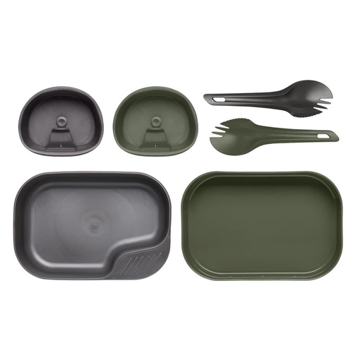 Wildo - Camp-a-Box Duo Light Hiking Dish Set - Olive Green / Gray - SE-CDL-PP-0219A