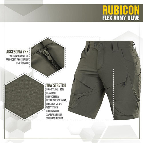 M-Tac - Tactical Shorts Rubicon Flex - 4-Way Stretch - YKK - Army Olive - 20070062