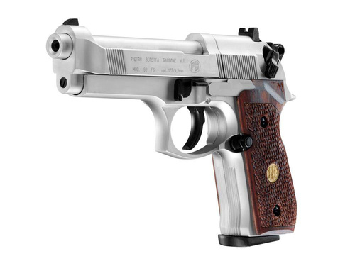 Umarex - Beretta M92 FS Pistol Airgun - 4.5 mm Diabolo - Nickel / Wood - 419.00.03