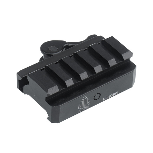 Leapers - UTG® Mount Adaptor / Riser - QD Lever Lock Picatinny - 5 Slots - Black - MNT-RSQD605