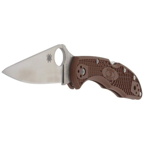 Spyderco - Delica® 4 FRN Flat Ground Brown Knife - C11FPBN