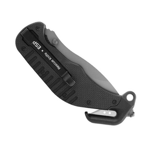 ESP - Rescue Knife Plain Blade - Black - RK-01