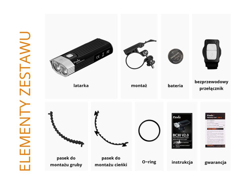 Fenix - LED bicycle flashlight - 2200 Lumen - Black - BC30 V2.0