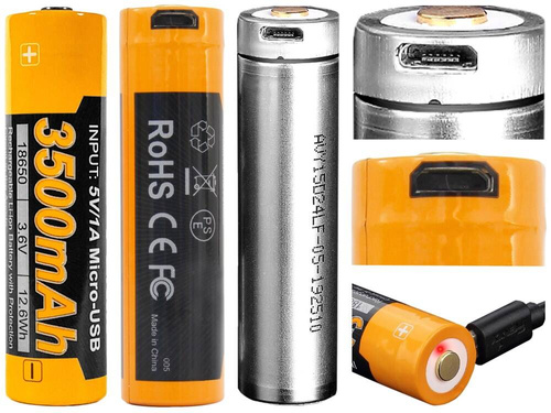 Fenix - 18650 3500mAh 3,6V Li-ion battery - USB - ARB-L18-3500U