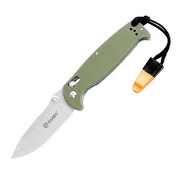 Ganzo - G7412 EDC Folding Knife with Whistle - G-Lock - Green - G7412-GR-WS