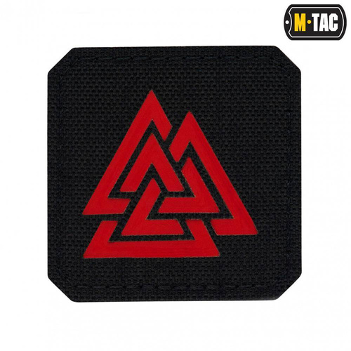 M-Tac - Laser Cut Valknut Square Patch - Red / Black - 51162233