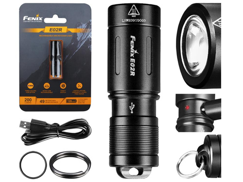 Fenix - E02R Rechargeable Flashlight - 200 lumens