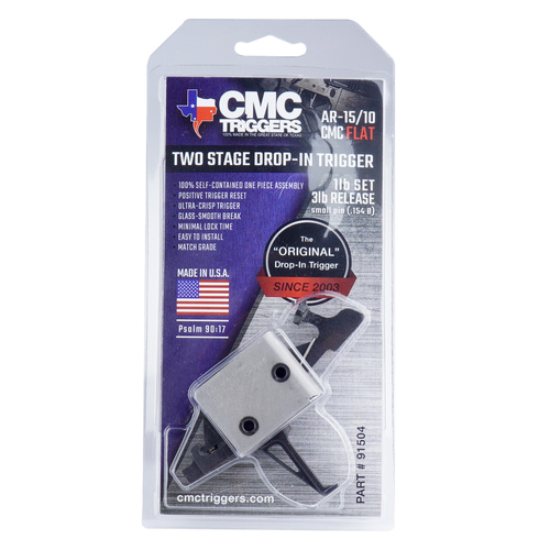 CMC Triggers - Drop-in Trigger for AR15/AR10 Small Pin Competition - Two-stage - Flat - 1/3 lb - 91504