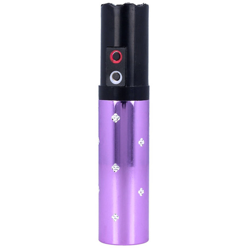 Paralyseur - Lipstick Stun Gun with Flashlight - 2 Million Volts - 120 lm - Violet - 1202-PI