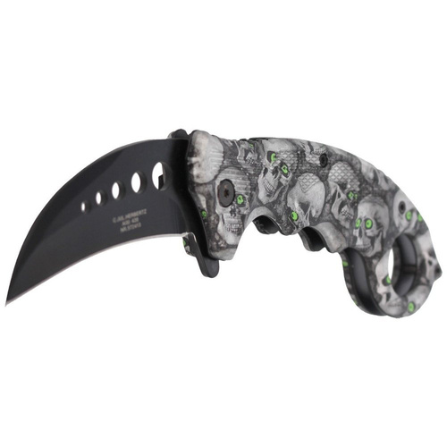 Herbertz Solingen - Karambit Folding Knife Skulls Design - AISI 420 - 572413