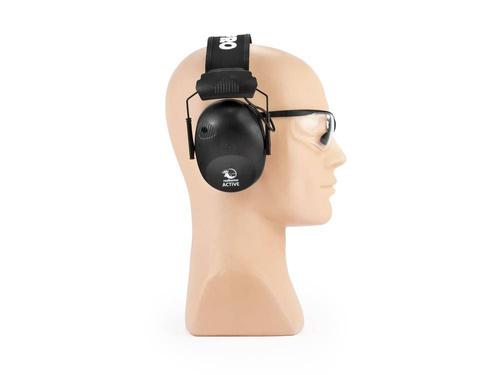RealHunter - Set of Active PRO Hearing Protectors & Protective Glasses - Black