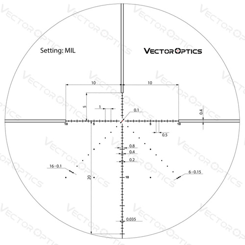 Vector Optics - Rifle Scope Veyron 6-24x44 - Illuminated Dot - 30 mm - First Focal Plane - SCFF-37