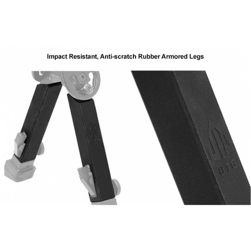 UTG - Rubber Armored Full Metal Bipod with Picatinny Mount QD - 6.0"- 8.5" - Black - TL-BP20Q-A