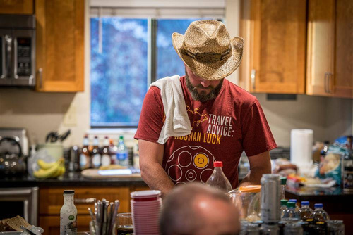 Helikon - T-Shirt Travel Advice Russian Luck - Red/Black Melange - TS-TRL-CO-2501Z