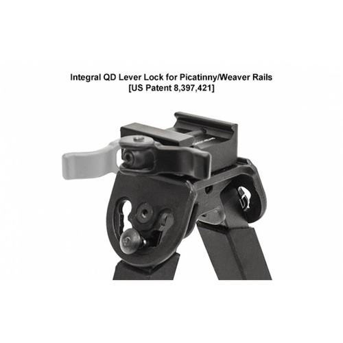 UTG - Rubber Armored Full Metal Bipod with Picatinny Mount QD - 6.0"- 8.5" - Black - TL-BP20Q-A